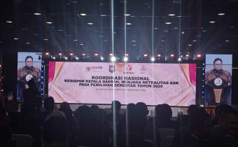Dok Foto: Rapat Koordinasi Nasional Kesiapan Kepala Daerah Menjaga Netralitas ASN pada Pemilihan Serentak Tahun 2024. Yang dibuka oleh Ketua Bawaslu RI Rahmat Bagja